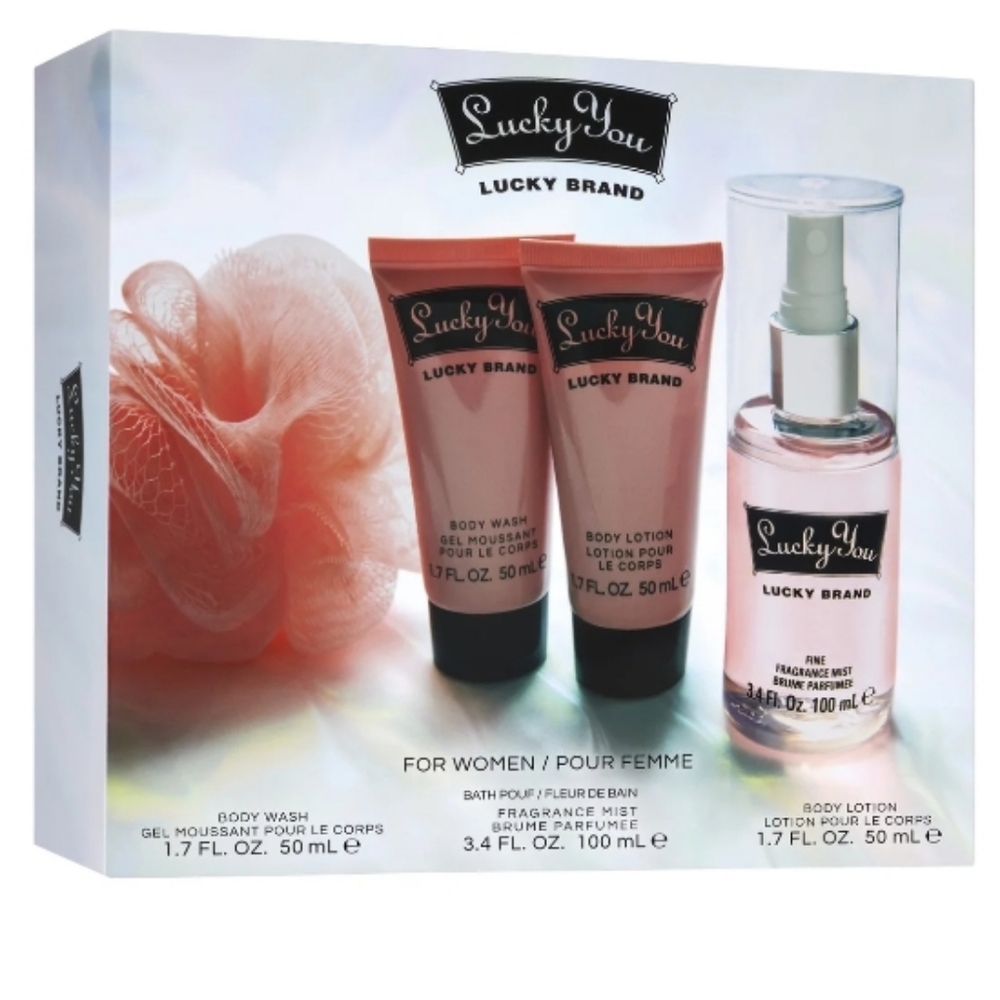 Lucky You Women's Fragrance 4 Piece Bath Set, 3.4 fl. oz